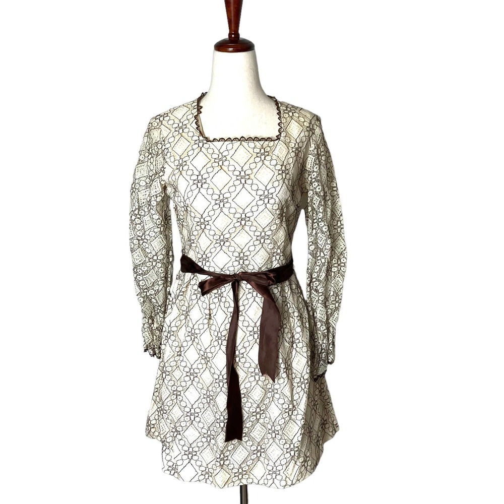 Vintage 1960s‎ Bobbi Brooks Lace Mini Dress S/M